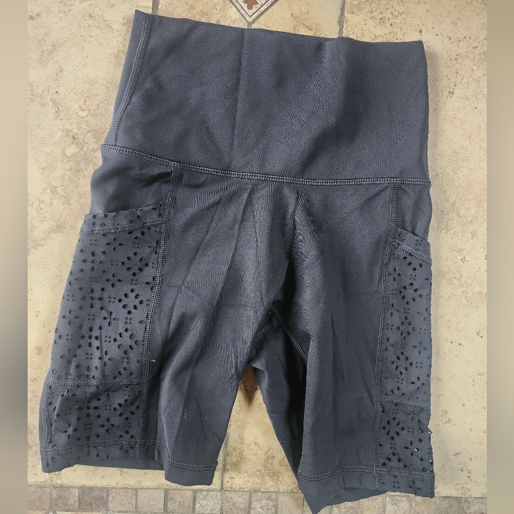 Aerie Black Eyelet Bike Shorts